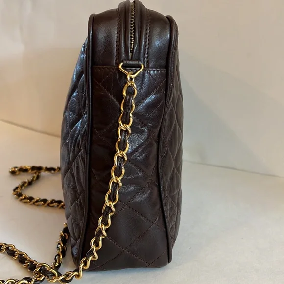 CHANEL brown lamb skin camera bag - Picture 2 of 16